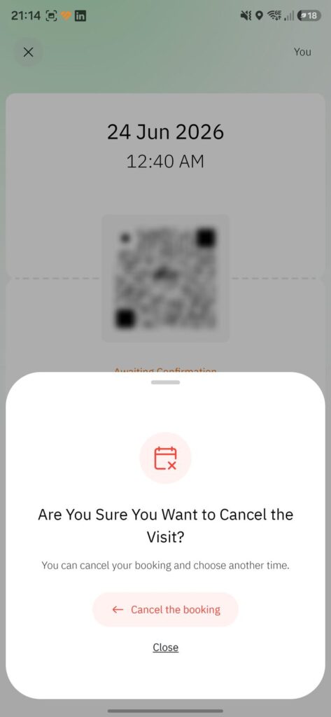 Confirm you want to cancel