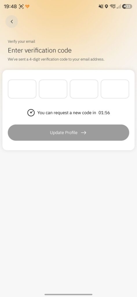 Enter the emailed code