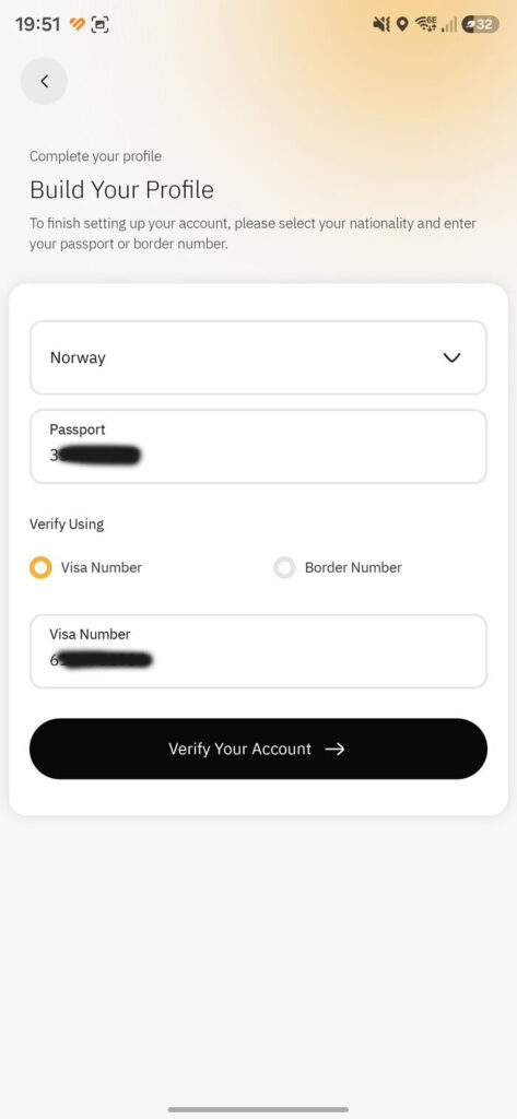 Filled in, ready to verify