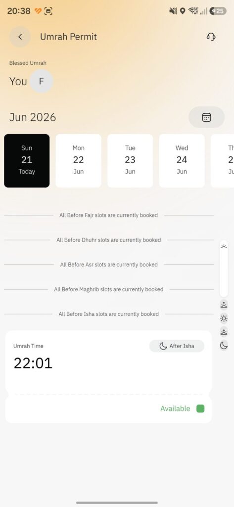 Choose date and an available time