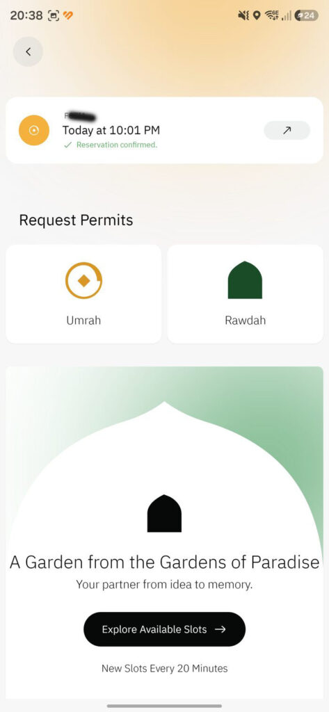 Request Permits -> Umrah